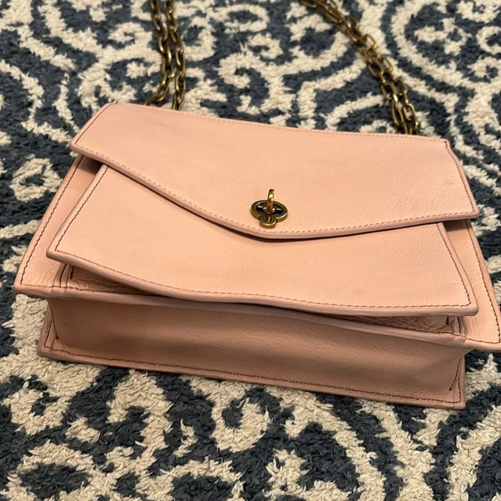 Fossil Stevie SM Chain Crossbody Pink Gold-tone Chain
